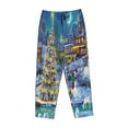 thumbnail image 4 of Disketp Christmas Tree Print Women'S Comfy Pajama Pants Casual Drawstring Palazzo Lounge Wide Leg Pants, 4 of 9