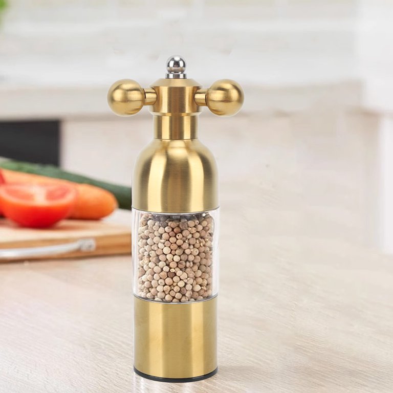 Stainless Steel Salt and Pepper Grinder Set -Tall Shaker, Adjustable  Coarseness, Refillable -Sea Salt, Black Peppercorn Mill