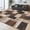 Chocolate, variant on Modern Geometric Patchwork Indoor Area Rug for Living Room, Chocolate 5'x 7' Large Rug Rockwood Collection Hardwood Floors Decor for Bedroom, Brown Throw Carpet for Office Entryway Dining Room