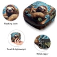 thumbnail image 3 of Sloth Toiletry Bag Small Travel Storage Pouch for Menstrual Pads – Velvet, Sponge, Oxford Cloth - 4.7x6.6x6.6 in., 3 of 6