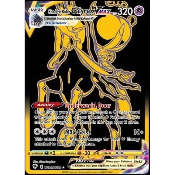 Tarjeta coleccionable Pokémon Shadow Rider Calyrex VMAX TG30 Astral