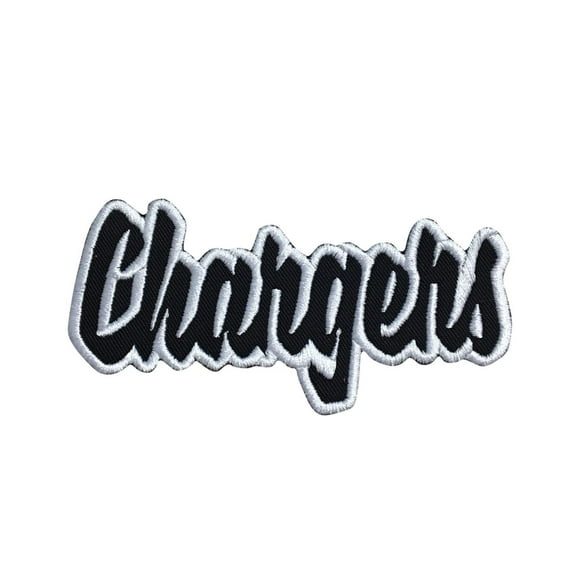 Chargers - Black/White - Team Mascot - Words/Names - Iron on Applique/Embroidered Patch