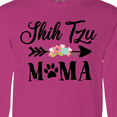 thumbnail image 4 of Inktastic Shih Tzu Mama with Flowers and Arrow Long Sleeve T-Shirt, 4 of 5