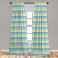thumbnail image 4 of Ambesonne Geometric Blue Curtains, Arrow-Like Shapes, Pair of 28"x95", Earth Yellow and Dark Seafoam, 4 of 4