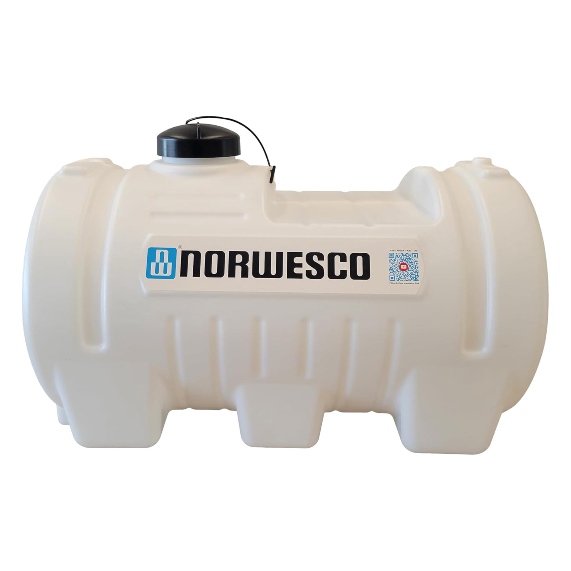 Norwesco Horizontal Leg Utility Tank, Water Storage Container, 46 Gallon Capacity, White