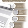 thumbnail image 4 of Persiana Enrollable para Ventana, Roller Blinds para Ventanas Impermeable Doble Capa Persiana Horizontal Moderna Privacidad Protección para Visión Noche Día, 4 of 4