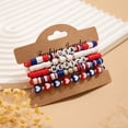 thumbnail image 6 of Independence Day Multi-layer Beaded Polymer Clay Bracelet for Patriotic Celebration 4th of July Red White and Blue Fashion Jewelry Accessory, 6 of 8