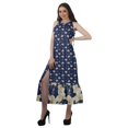 thumbnail image 3 of Moomaya Robe Longue Imprimée pour Femmes, Fente avant, Aguichant, Sans Manches, en Rayonne, Robe de Mariage, 3 of 4