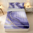 thumbnail image 2 of Erosebridal Purple Marble Zipper Queen Comforter Set with Fitted Sheet and 2 Pillowcases, Aesthetic Gradient Zipper Bedding Set, Gray Reversible, 2 of 7