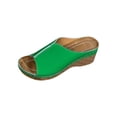 thumbnail image 3 of Women's Slippers Summer Wedge Thick Soled Peep Toe Slip-on Slide Slippers Versatile Casual Spring Summer Trendy Comfortable Beach Sandals., 3 of 10