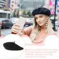 thumbnail image 3 of QJUHUNG Women Beret Korean Style Polyester Artist Hat Autumn Winter Beautiful Caps Breathable Headwear Party Apparel Stylish Clothing, 3 of 6