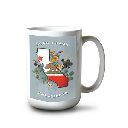 

15 fl oz Ceramic Mug Long Beach California State Treasure Trove State Series Dishwasher & Microwave Safe