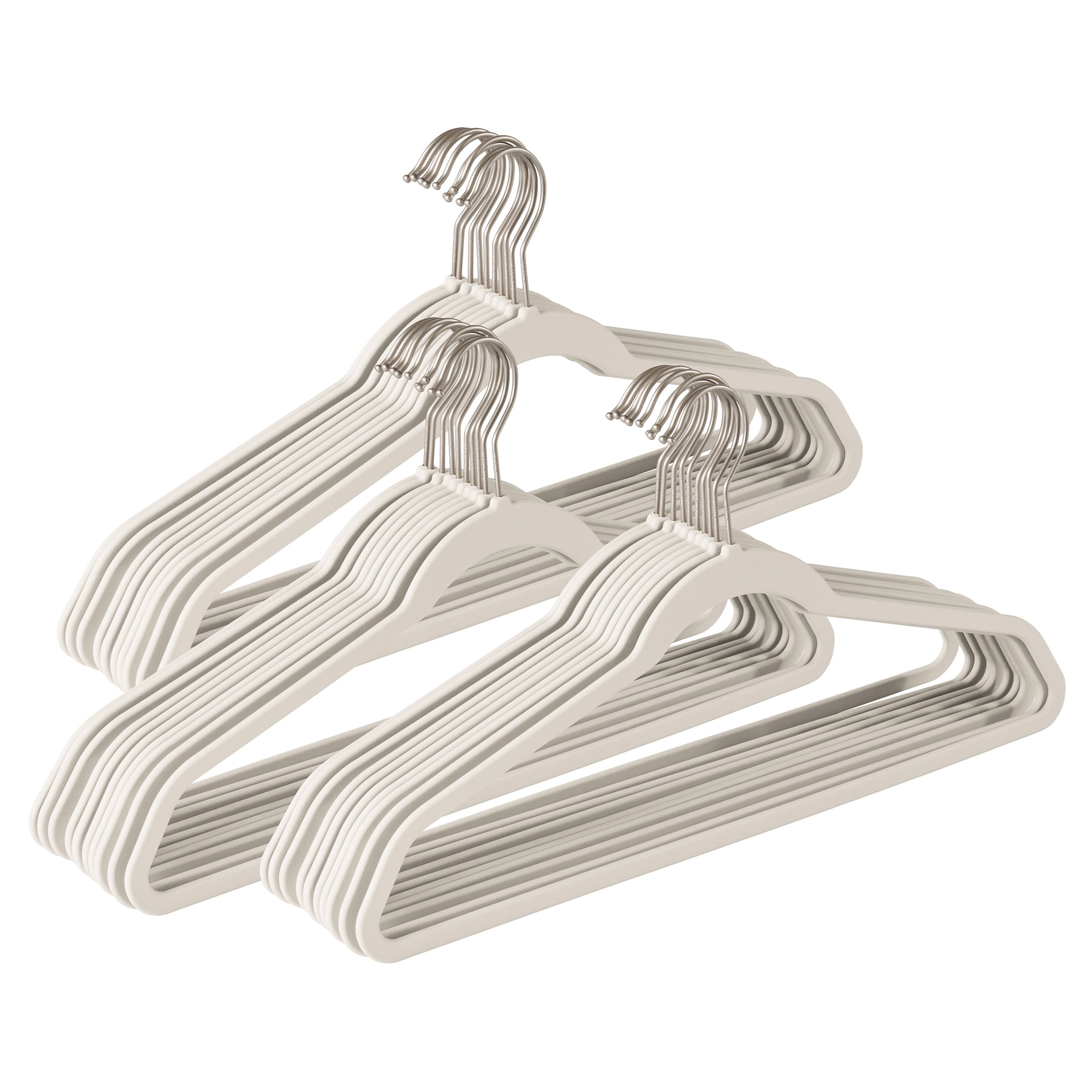 Better Homes & Gardens Rubber Hangers, Non-Slip Clothing Hangers, 30 Value Pack, Grey Pumice, Rubberized