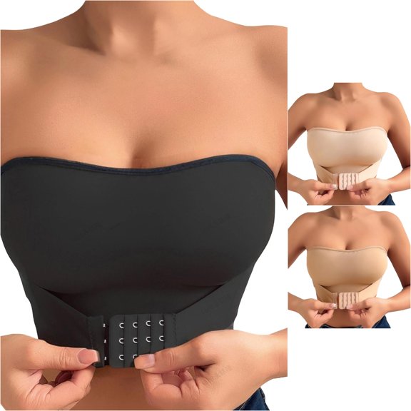 Afdoent Bras for Women Strapless Bra for Seamless Push Up Neckline Comfortable T Shirt Bra with Silicone Band