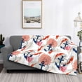 thumbnail image 2 of Naloa Koi Fish And Corals Flannel Blankets - Thick and Warm Blanket for Winter, Soft Fuzzy Plush King Blanket for All Seasons60"x50", 2 of 6