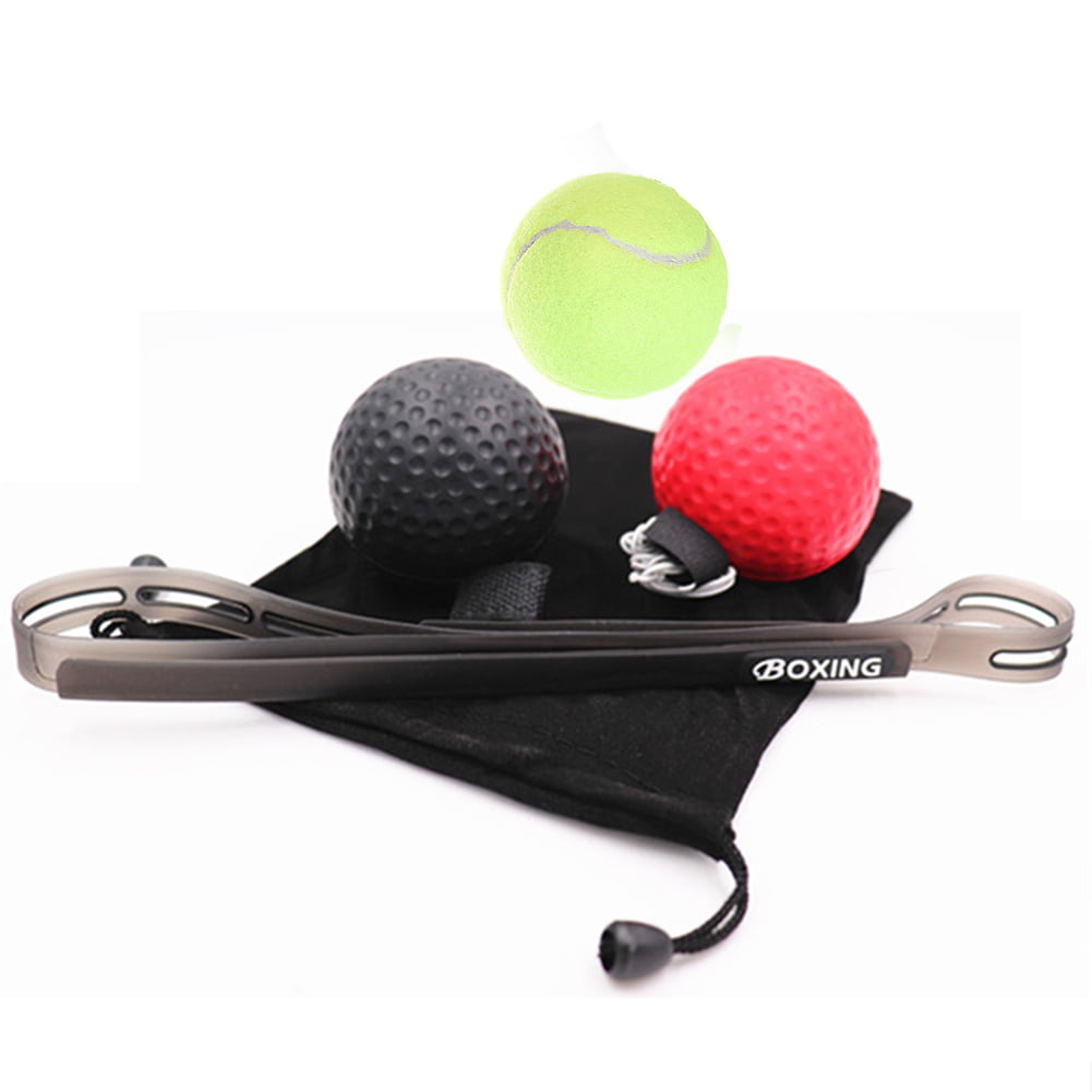 3pcs Punching Speed Boxing Rubber Ball for Training Reaction with Sweatband 