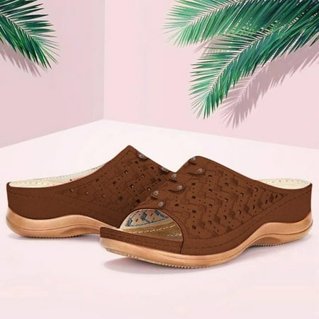 

Binmer Women s Retro Light Breathable Hollow Open Toe Thick Bottom Casual Sandals Slippers