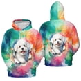 thumbnail image 3 of Funny Watercolor Adorable Bichon Frise Peeking Through Torn Paper Effect All Over Print 3D Hoodie Unisex Merch Hoodies Bichons Dog Lovers Gifts Idea - 00026, 3 of 6