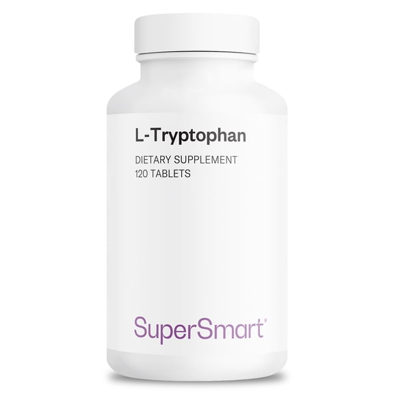 SuperSmart - L-Tryptophan Supplement 1000 mg per Day - Mood Support - Serotonin & Melatonin Precursor | Non-GMO & Gluten Free - 120 Tablets