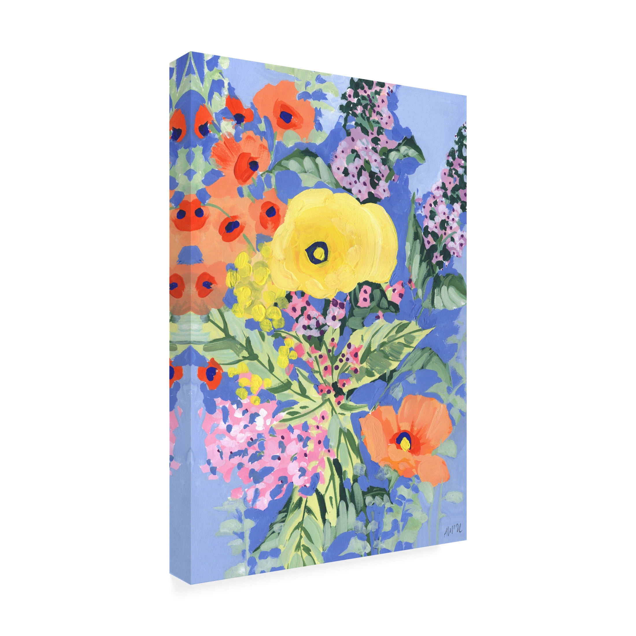Trademark Fine Art Ania Zwara Yellow And Orange Poppies Canvas Wall Art