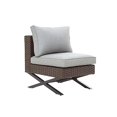 thumbnail image 3 of LOKATSE HOME 3 Piece Conversation Set Sectional Rattan Patio Furniture Include 2 Armless Chairs and 1 Corner Sofa with X-Shaped Legs, Brown, 3 of 5