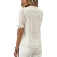 thumbnail image 2 of Women’s Pretty Garden VNECK POPLIN SLEEVE TOP - BUTTON UP TOP, 2 of 6
