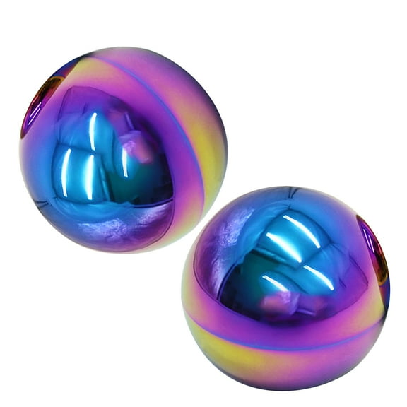 LOLIPPYY 2Pcs Decorative Garden Ball Gazing Globes Stainless Steel Multi-Colored Sphere for Living Room Decor