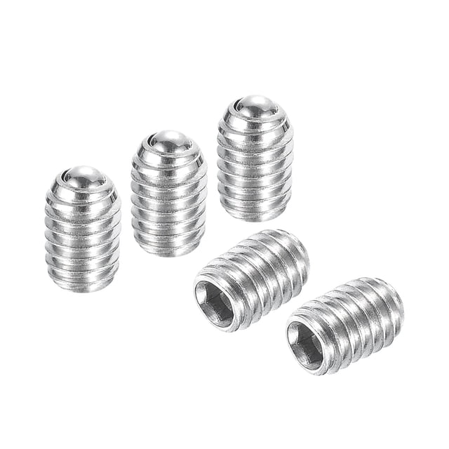 Ball Point Set Screws, M4 x 6mm 304 Stainless Steel Metric Spring Hex Socket Screw 10pack