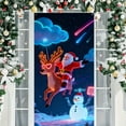 thumbnail image 4 of RuiJiao Christmas Door Cover Decoration, Polyester Holiday Door Hanging for Indoor/Outdoor, 35x71in Reusable Festive Tapestry, Merry Christmas Party Classroom Decor, Easy Install Durable Door Wrap, 4 of 9