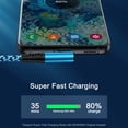 thumbnail image 3 of USB C Cable,USB C to USB C Cable 6ft Right Angle 90 Degree FiveBox Nylon 100W PD Type C Fast Charging Cord USB C to Type C Charger Cables for Samsung,Blue, 3 of 7
