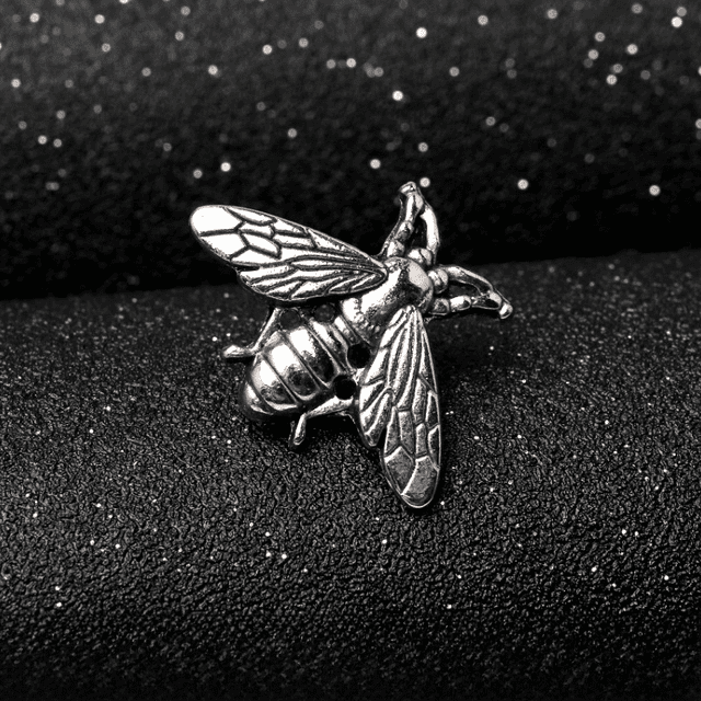 Broche con hebilla de alfiler de aleación de metal con forma de abeja pequeña retro, broche pequeño de insecto