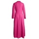 thumbnail image 4 of Vestido liso de mujer con cinturón, manga larga y escote en V profundo, poliéster y spandex, estilo informal y elegante, tallas S-XXXL, 4 of 5
