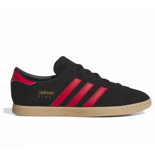 Adi-das Originals STADT MEN'S SHOES SUEDE GUM JI1885 BLACK RED CASUAL