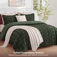 thumbnail image 5 of U by Bedsure Queen Tufted Boho Comforter Set, 3 Pieces Farmhouse Shabby Chic Embroidery Bedding Set, Soft Jacquard Bronze Green Comforter for All Seasons, 5 of 10