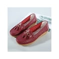 thumbnail image 5 of Fangasis Nurse Flats Comfort Loafers Bow-Knot Casual Shoes Work Lightweight Walking Wine Red 6, 5 of 9