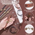 thumbnail image 4 of Kit para hacer pulseras de cuero de 10 piezas y 5 colores, bandeja de 18 mm, pulsera ajustable de bronce, pulsera hueca de cuero PU con engastes planos redondos de metal y cabujones de vidrio., 4 of 5