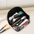 thumbnail image 2 of FORMRS Makeup Bag Travel Cosmetic Organizer for Women Fold Flat Zipper Pouch with Handle, Black Streets, 2 of 8