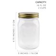 thumbnail image 6 of Cornucopia Brands 16oz  Clear Plastic Mason Jars (8-Pack, Gold Metal Lids); PET BPA-Free Mason Style w/ One Piece Lids, 2-Cup/Pint Capacity, 6 of 10