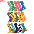 thumbnail image 2 of Calcetines de moda para hombre y mujer, calcetines de algodón de tubo largo para hombre, calcetines de jacquard con frutas de colores y animales, calcetines felices, 2 of 6