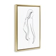 thumbnail image 3 of Stupell Industries Minimal Female Figure Lines Gold Framed Floater Canvas Wall Art design by Martina Pavlova, 31 x 21, 3 of 9