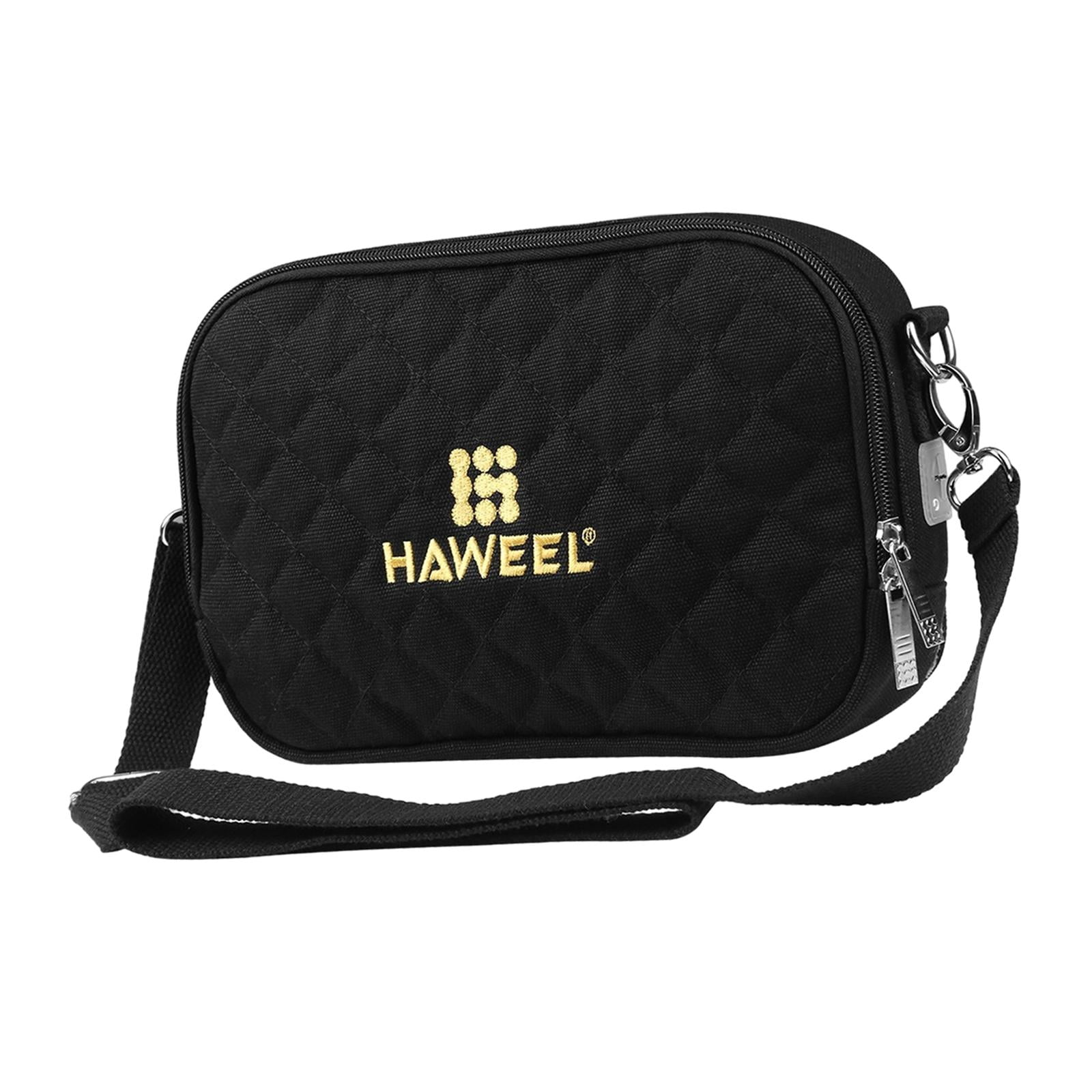 harayaa Cross Shoulder Hand Warmer Storage Bag Prevent Overheating Canvas Warmer Bag USB Black