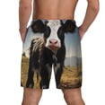 thumbnail image 2 of Lsque Mens Swim Trunks Cute Prairie Cow Pattern - Bathing Suit Compression Liner - Beach Swim Shorts Swimwear - (S-3XL) - Stretch Quick Dry -3X-Large, 2 of 9
