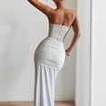 thumbnail image 5 of Women's Strapless Sweetheart Neck Maxi Dress, Bodycon Corset Graduation Prom Evening Gown, 5 of 7