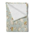thumbnail image 2 of Tea Party Soft Flannel Fleece Blanket, Coffee Pot Teapot Spoons Plates and Creamy Slices of Cake with Cherries, Cozy Plush for Indoor and Outdoor Use, 70" x 90", Bluegrey Red Green, by Ambesonne, 2 of 5
