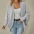 thumbnail image 2 of zaveiop Womens Fall Clothes Clearance Sale Open Front Knit Cardigan Long Batwing Sleeve Oversized Sweater Casual Waffle Cable Boho Pockets Coat Sweaters (Grey, XL), 2 of 5