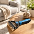 thumbnail image 4 of Dog Grooming Brush,Double Coat Dog Brush,Pet Grooming Brush with Steel Comb,Double Sided Dematting Undercoat Rake for Dogs and Cats, Extra Wide Pet Brush(Blue 7IN), 4 of 7