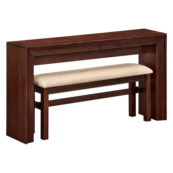 LKTART Adult Upholstered and Water-Resistant Bar Stools - Set of 2, Walnut