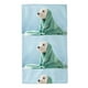 thumbnail image 1 of Fotbe Dog Wrapped in Towel Toalla Premium con Patrón, Toalla de Microfibra de Secado Rápido, Ligera y Altamente Absorbente (27.5x16in), Ideal para Uso Diario, 1 of 6