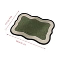 thumbnail image 2 of Vintage Green Wavy Bath Mat, Shape Non-Slip Absorbent Bathroom Rug, Decorative Stitching Border, 2 of 7