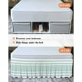 thumbnail image 7 of Aqua White Bed Skirt Stripe Bed Skirts King Size 16 Inch Drop, Wrap Around Dust Ruffle&nbsp;Bedskirt with Adjustable Elastic Belt for Queen Size Beds, 7 of 7